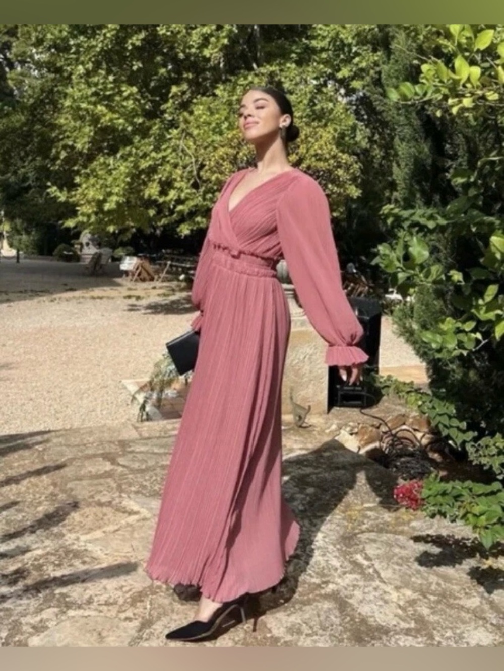 Zara pleated maxi dress
